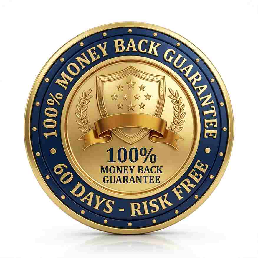 60-Days 100% Money Back Guarantee Seal